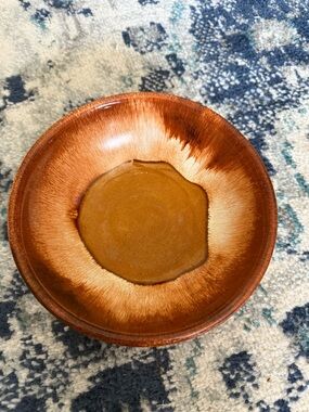 Handcrafted Brown Glazed Ceramic Decorative Bowl
